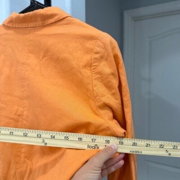 CAMI NYC Owen Linen Blazer In Papaya Bright Orange Summer Spring Jacket - Picture 10 of 12